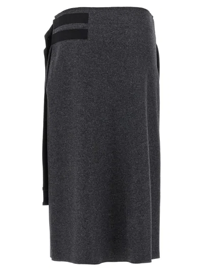 Jil Sander Flannel Skirt In Gray