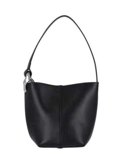 Jw Anderson Borsa A Secchiello Jwa Corner Piccola In Pelle Nera Donna In Black