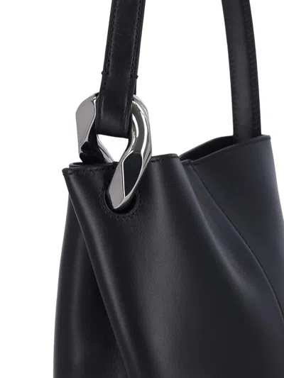 Jw Anderson Borsa A Secchiello Jwa Corner Piccola In Pelle Nera Donna In Black