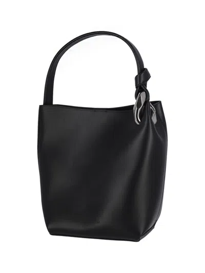 Jw Anderson Borsa A Secchiello In Pelle Nera  Donna In Black