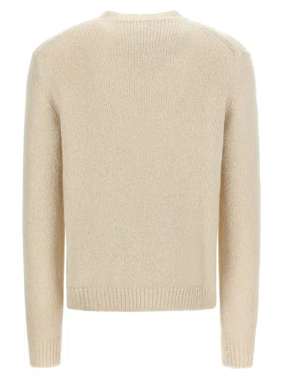 Jil Sander Ribbed Hem And Cuff Alpaca Blend Sweater In White