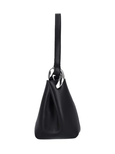 Jw Anderson Borsa A Secchiello Jwa Corner Piccola In Pelle Nera Donna In Black