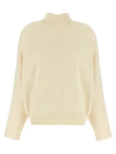Jil Sander High Neck Sweater Sweaters And Cardigans White In Neutral