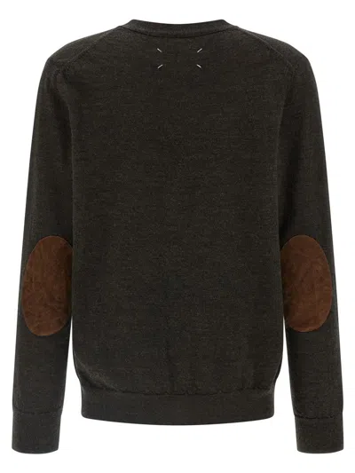 Maison Margiela Suede Patch Cardigan Sweaters And Cardigans Brown In Brown