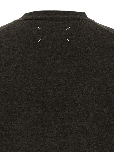 Maison Margiela Suede Patch Cardigan Sweaters And Cardigans Brown In Brown