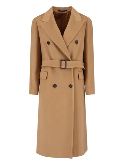 Tagliatore Jole Cashmere Midi Coat In Brown