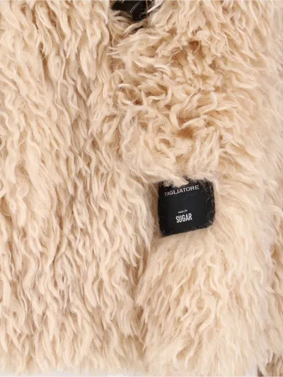 Tagliatore Faux Fur Texture Jacket In Brown