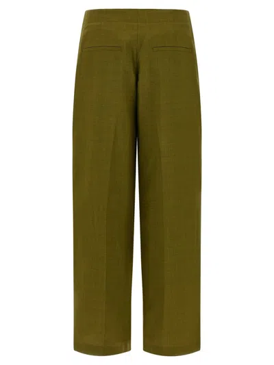 Theory Deep Pleat Pants In Green