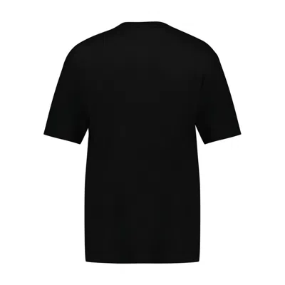 Versace Black Crewneck T-shirt With Maxi Logo Print On The Front In Black