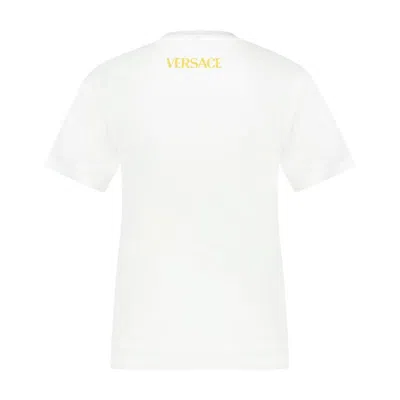 Versace Underwater Baroque Graphic Print Crew Neck T-shirt In White
