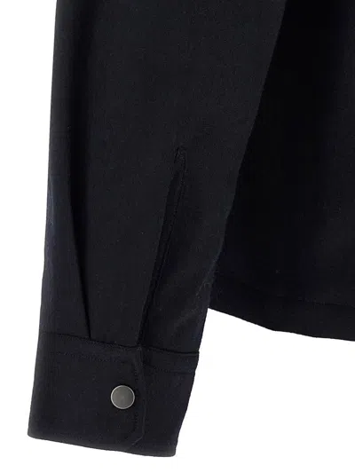Zegna Padded Techmerino Shirt Jacket In Black
