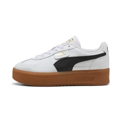 Puma Palermo Elevata Platform Sneakers In White Gum