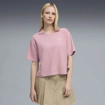 Puma Class Relaxed Polo T-shirt Women In Pink