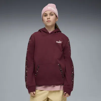 Puma Ess Graphic Animal Hoodie Youth In Burgundy