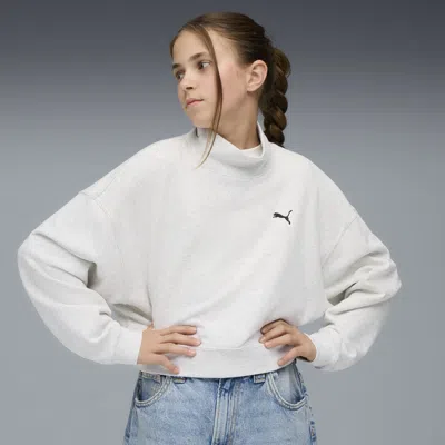 Puma Wardrobe Essentials Crew Youth In Gray