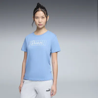 Puma Graphic Logo T-shirt Women In Blue