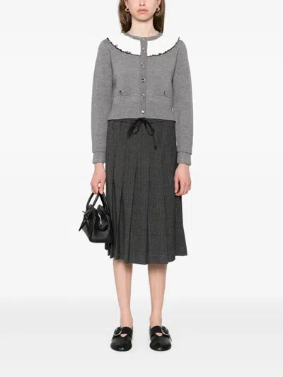 Sandro Long Pleated Rhinestone Skirt