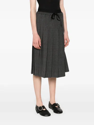 Sandro Long Pleated Rhinestone Skirt