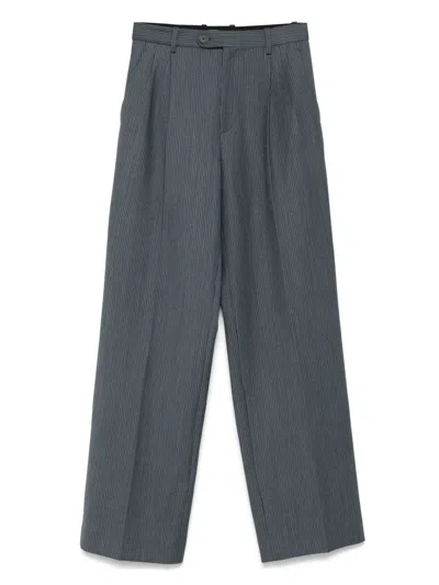 Sandro Striped Straight-leg Trousers In Gray