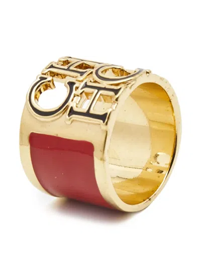Pre-owned Carolina Herrera Vintage  Ch Wide Band Ring