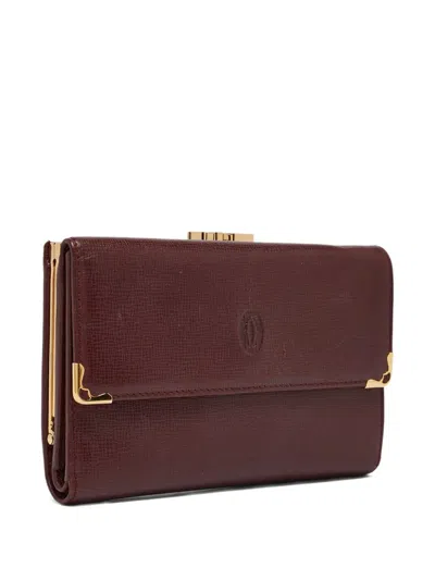 Pre-owned Cartier Leather Wallet In Red