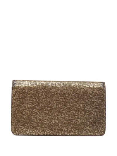 Pre-owned Chanel Cc-logo Leather Wallet In Brown
