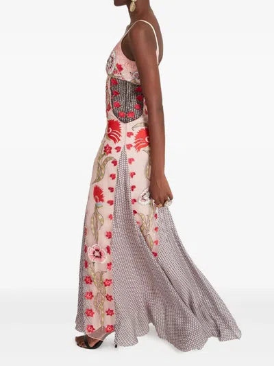 Temperley London Remi Floral-embroidered Maxi Dress In Pink