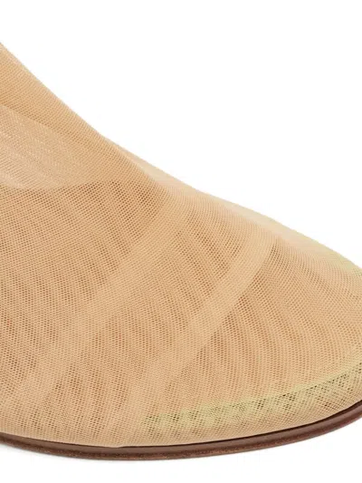 Pre-owned Burberry 110mm Mesh Ankle Boots In Neutral