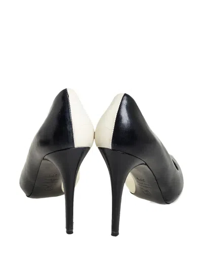 Pre-owned Alexander Mcqueen Peep-toe Leather Pumps In Black