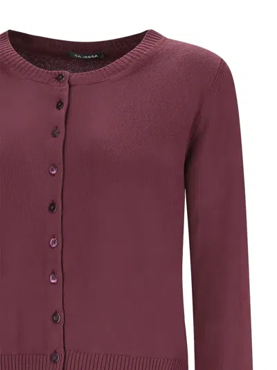 Canessa Button-front Cardigan In Red