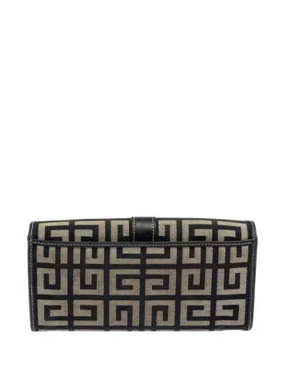 Pre-owned Givenchy Continental Monogram Leather Wallet In Neutral