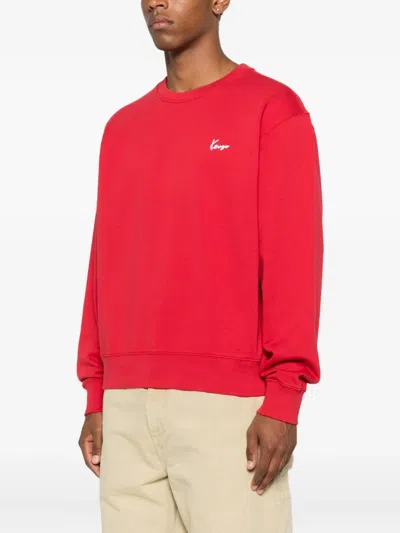 Kenzo Graphic Back Print Crewneck Sweater In Red