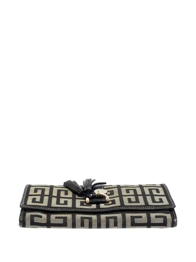 Pre-owned Givenchy Continental Monogram Leather Wallet In Neutral