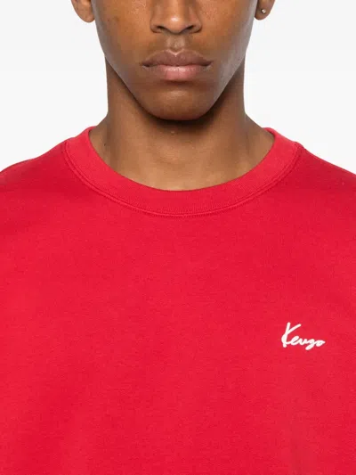 Kenzo Graphic Back Print Crewneck Sweater In Red