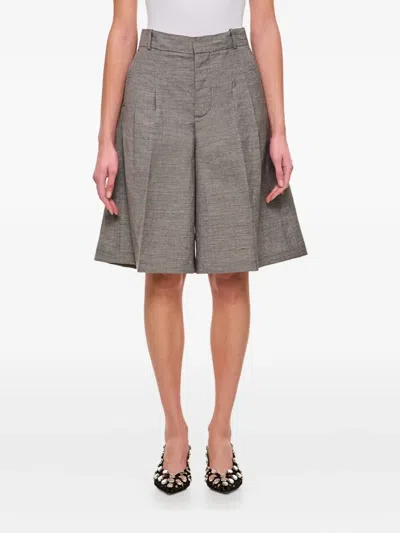 Durazzi Milano Pleated High-waist Shorts In Gray