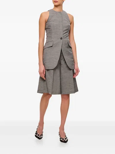 Durazzi Milano Pleated High-waist Shorts In Gray