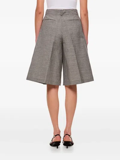 Durazzi Milano Pleated High-waist Shorts In Gray