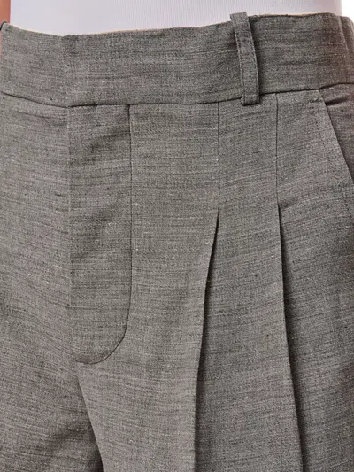 Durazzi Milano Pleated High-waist Shorts In Gray