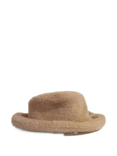 Ruslan Baginskiy Wide-brim Fur Hat In Brown