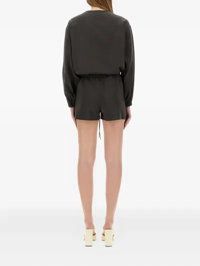 Alysi Buttoned-front Drawstring Playsuit