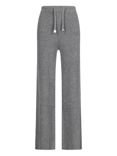 Notshy Ribbed Drawstring Trousers In Gray
