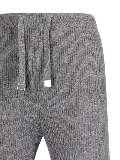 Notshy Ribbed Drawstring Trousers In Gray