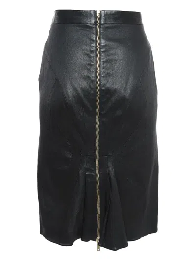 Pre-owned Givenchy Lambskin Pencil Skirt In Black