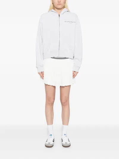 Sporty And Rich Printed Cotton Hoodie In White