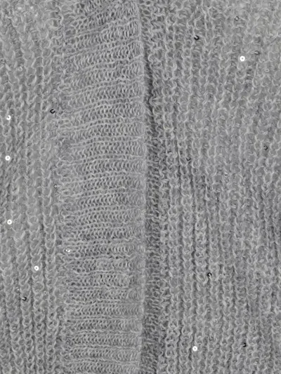 Peserico Sequin-embellished Cardigan In Gray
