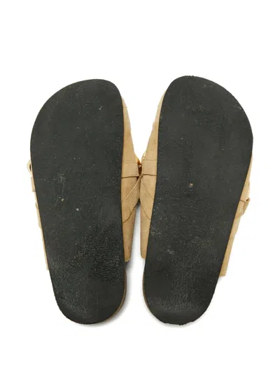 Pre-owned Jw Anderson 2024 Chain Link Suede Sandals In Neutral