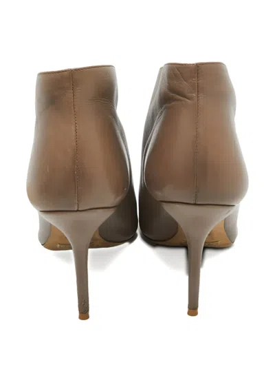 Pre-owned Burberry 110mm Zip-up Peep-toe Boots
