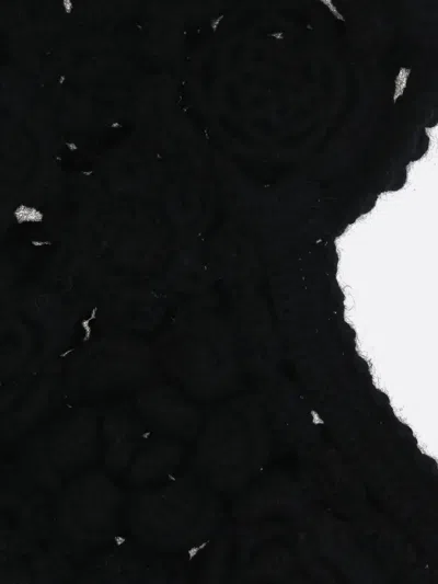 Comme Des Garçons Tao Floral Back-slit Balaclava In Black