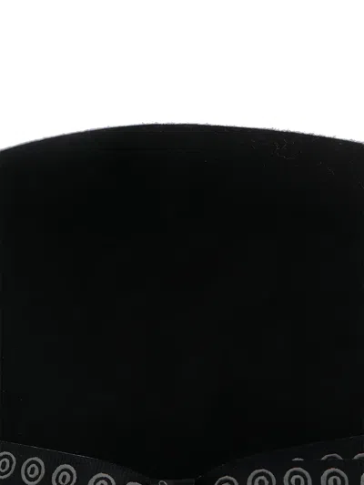 Borsalino X 10 Corso Como Circles Ribbon-detailed Wool Felt Hat In Black