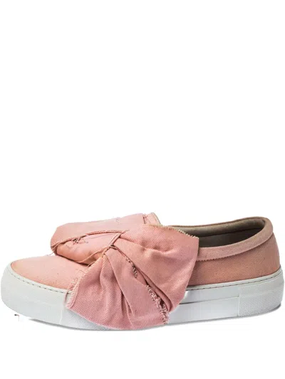Pre-owned Joshua Sanders Bow Canvas Sneakers In Pink